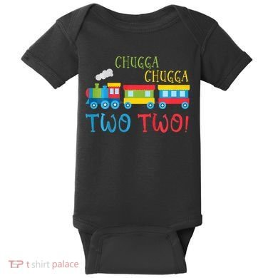 Train Birthday 2nd Choo Choo I'm Two 2 Year Old Baby Bodysuit