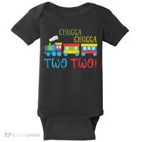 Train Birthday 2nd Choo Choo I'm Two 2 Year Old Baby Bodysuit thumb 0