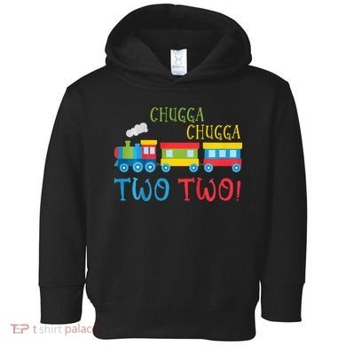 Train Birthday 2nd Choo Choo I'm Two 2 Year Old Toddler Hoodie