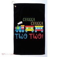 Train Birthday 2nd Choo Choo I'm Two 2 Year Old Golf Towel thumb 0