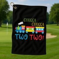 Train Birthday 2nd Choo Choo I'm Two 2 Year Old Golf Towel thumb 1