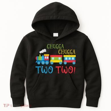Train Birthday 2nd Choo Choo I'm Two 2 Year Old Kids Hoodie