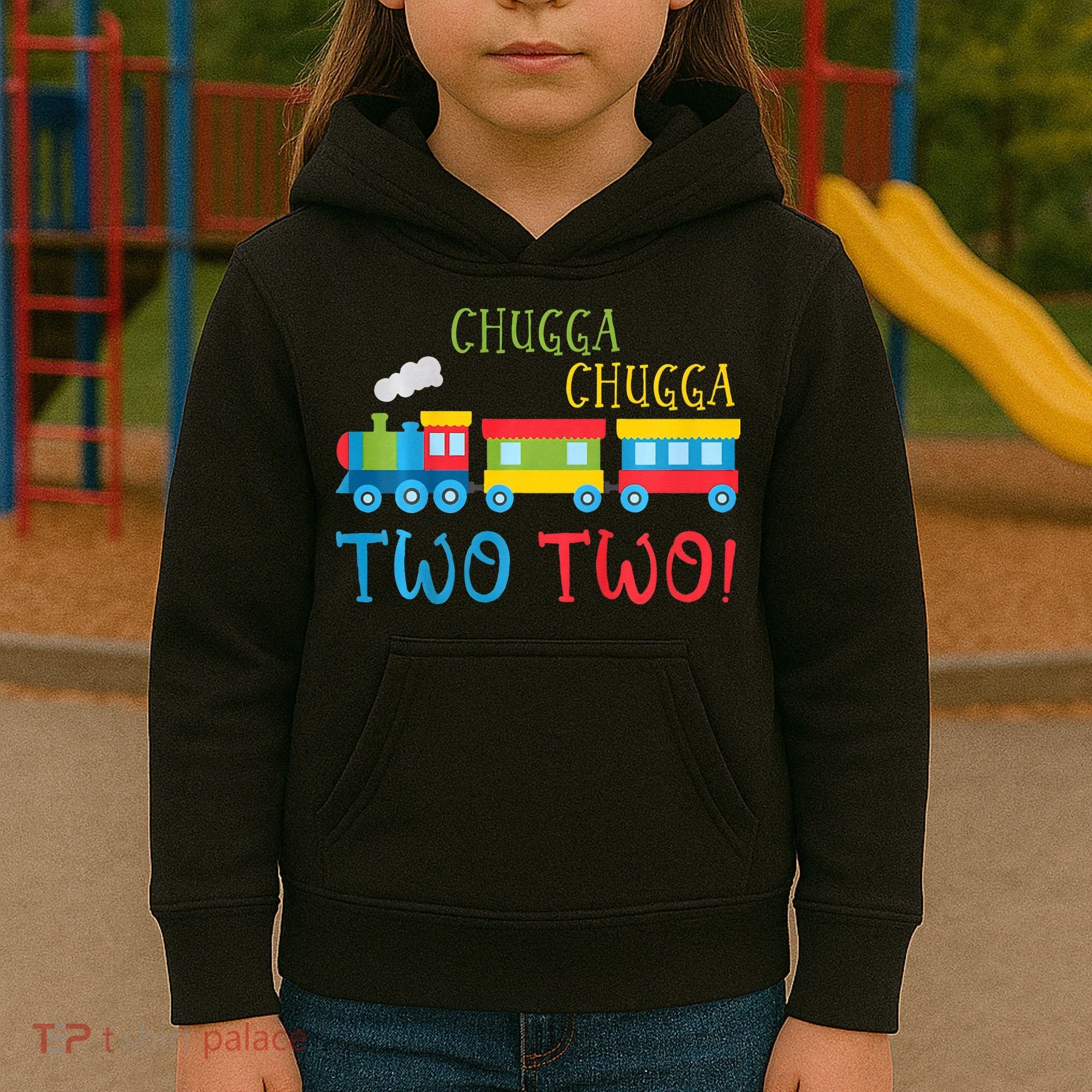 Train Birthday 2nd Choo Choo I'm Two 2 Year Old Kids Hoodie