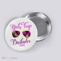 Trip Barbados 2026 Weekend Vacation Birthday Squad Button thumb 0
