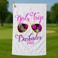 Trip Barbados 2026 Weekend Vacation Birthday Squad Golf Towel thumb 1