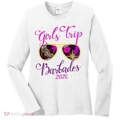 Trip Barbados 2026 Weekend Vacation Birthday Squad Women's Long Sleeve Shirt