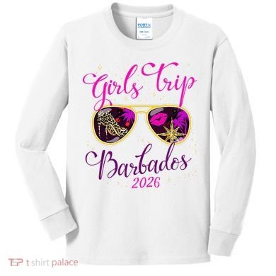 Trip Barbados 2026 Weekend Vacation Birthday Squad Kids Long Sleeve Shirt