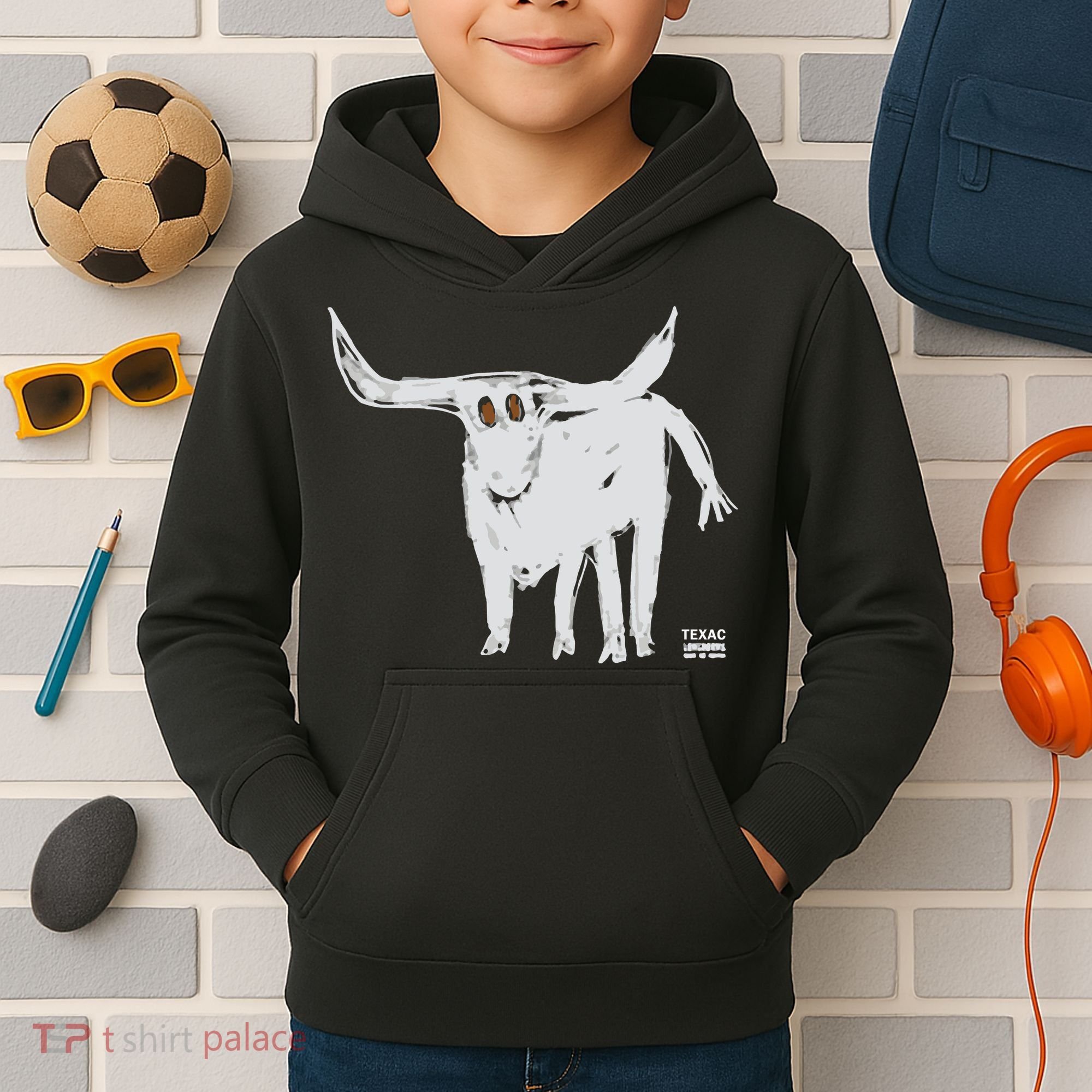 Texas Blue 84 For All The Horns Kids Hoodie
