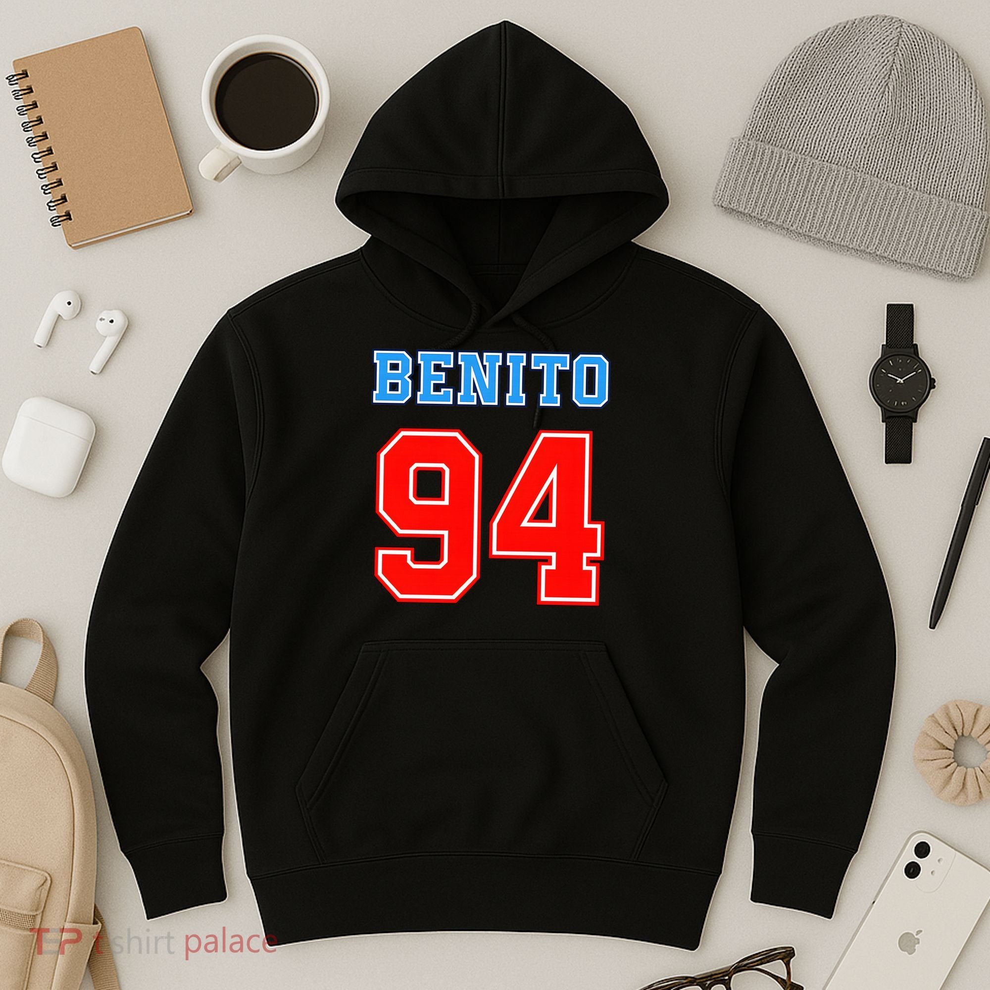 Team Benito 94 Jersey Number Hoodie