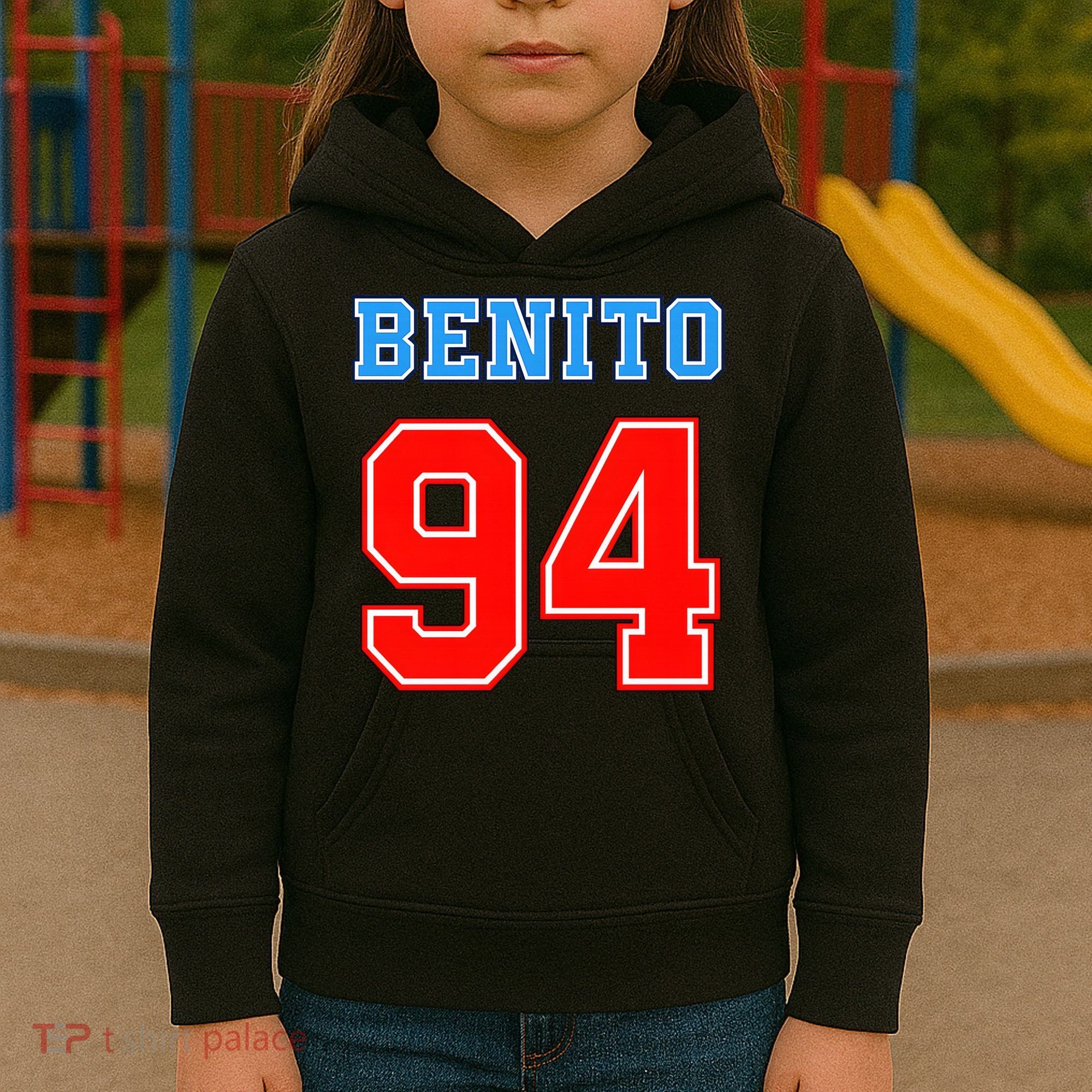 Team Benito 94 Jersey Number Kids Hoodie