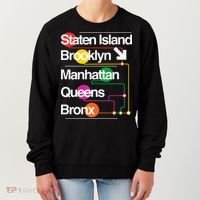 The Big Apple New York City Five Boroughs Nyc S.U.B.W.A.Y Map Women's Sweatshirt thumb 0