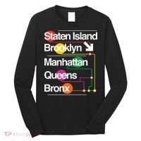 The Big Apple New York City Five Boroughs Nyc S.U.B.W.A.Y Map Long Sleeve Shirt thumb 0
