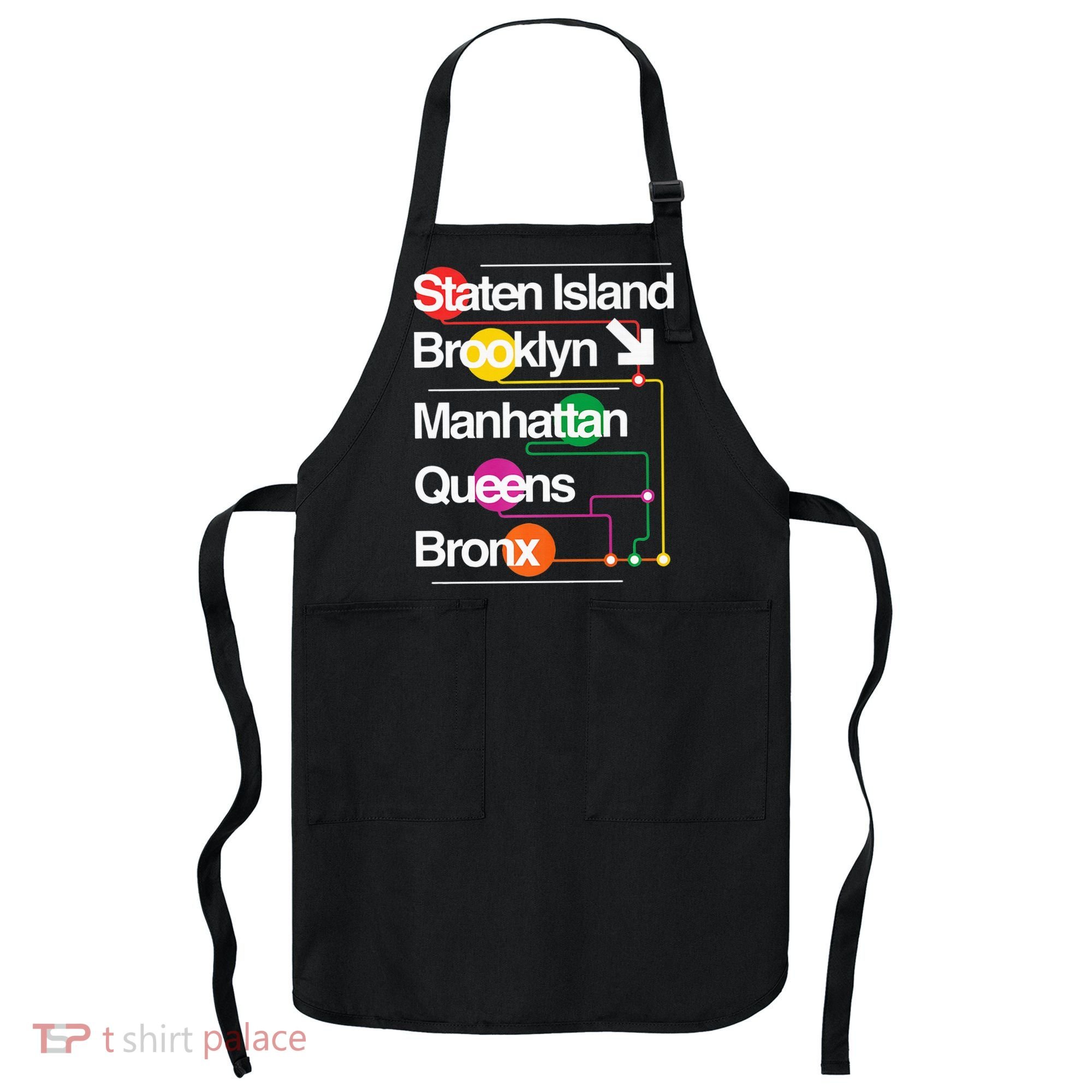 The Big Apple New York City Five Boroughs Nyc S.U.B.W.A.Y Map Apron