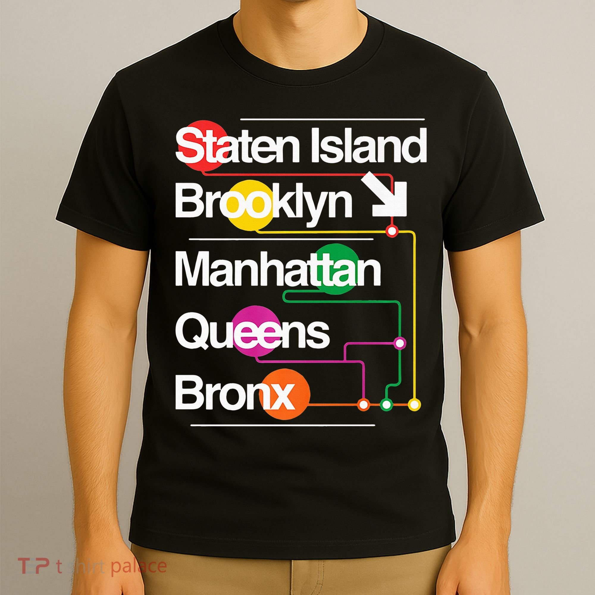 The Big Apple New York City Five Boroughs Nyc S.U.B.W.A.Y Map T-Shirt