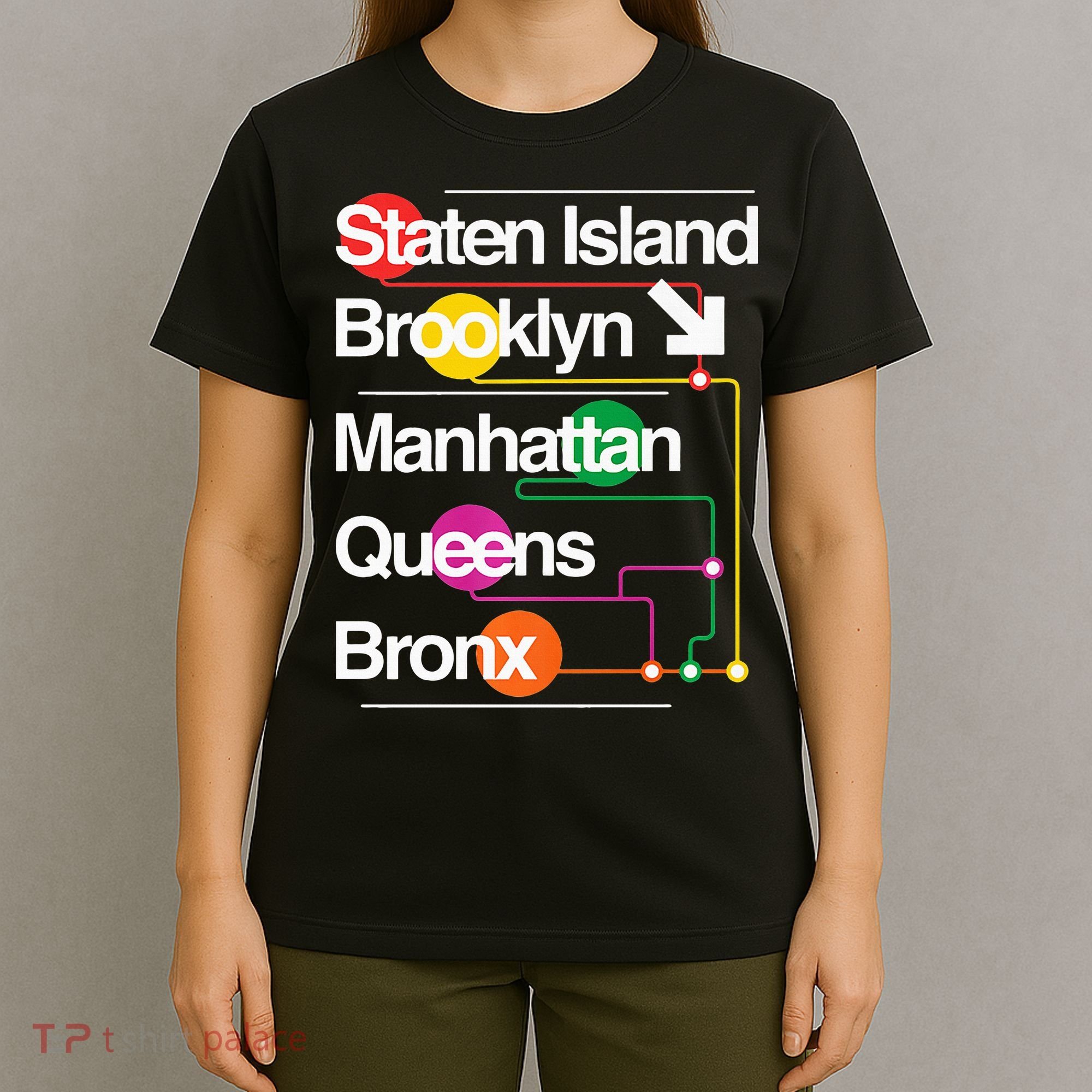 The Big Apple New York City Five Boroughs Nyc S.U.B.W.A.Y Map T-Shirt