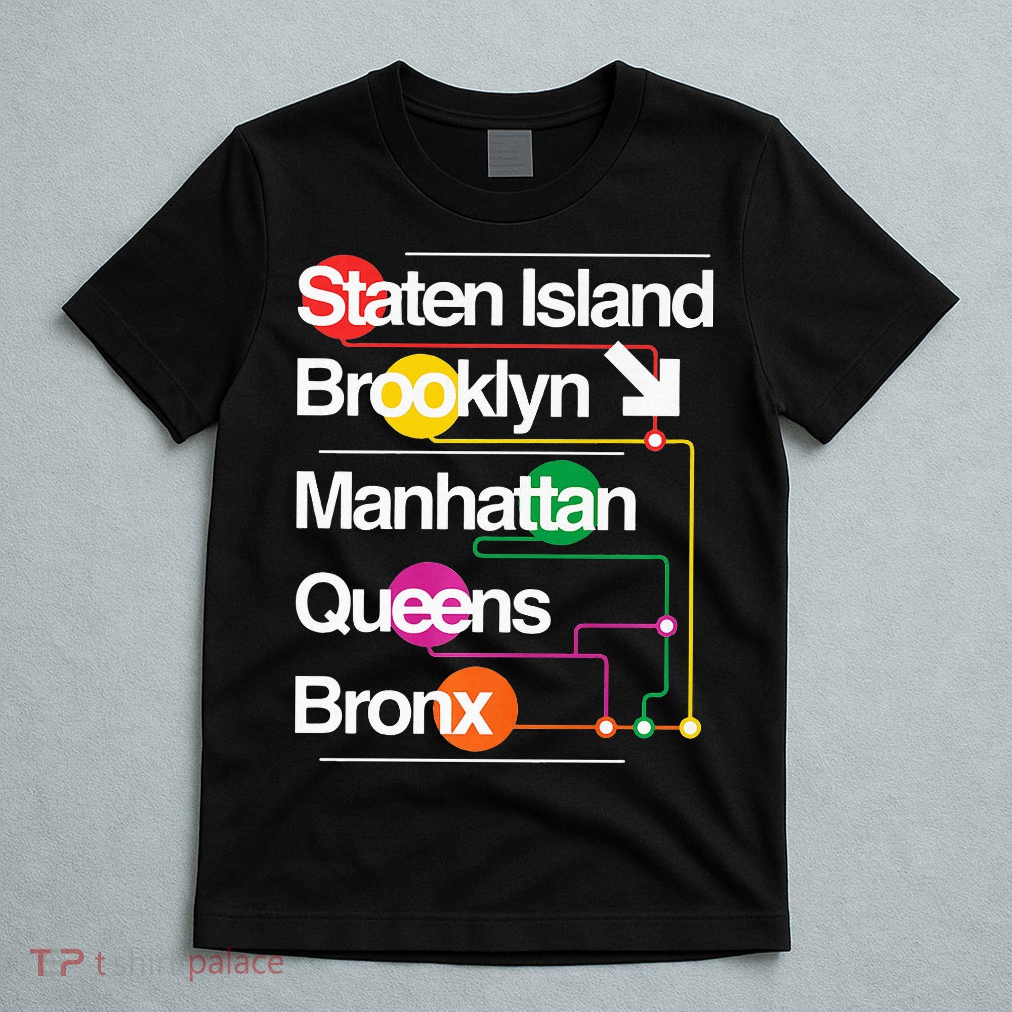 The Big Apple New York City Five Boroughs Nyc S.U.B.W.A.Y Map T-Shirt