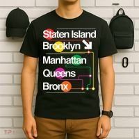 The Big Apple New York City Five Boroughs Nyc S.U.B.W.A.Y Map T-Shirt thumb 6
