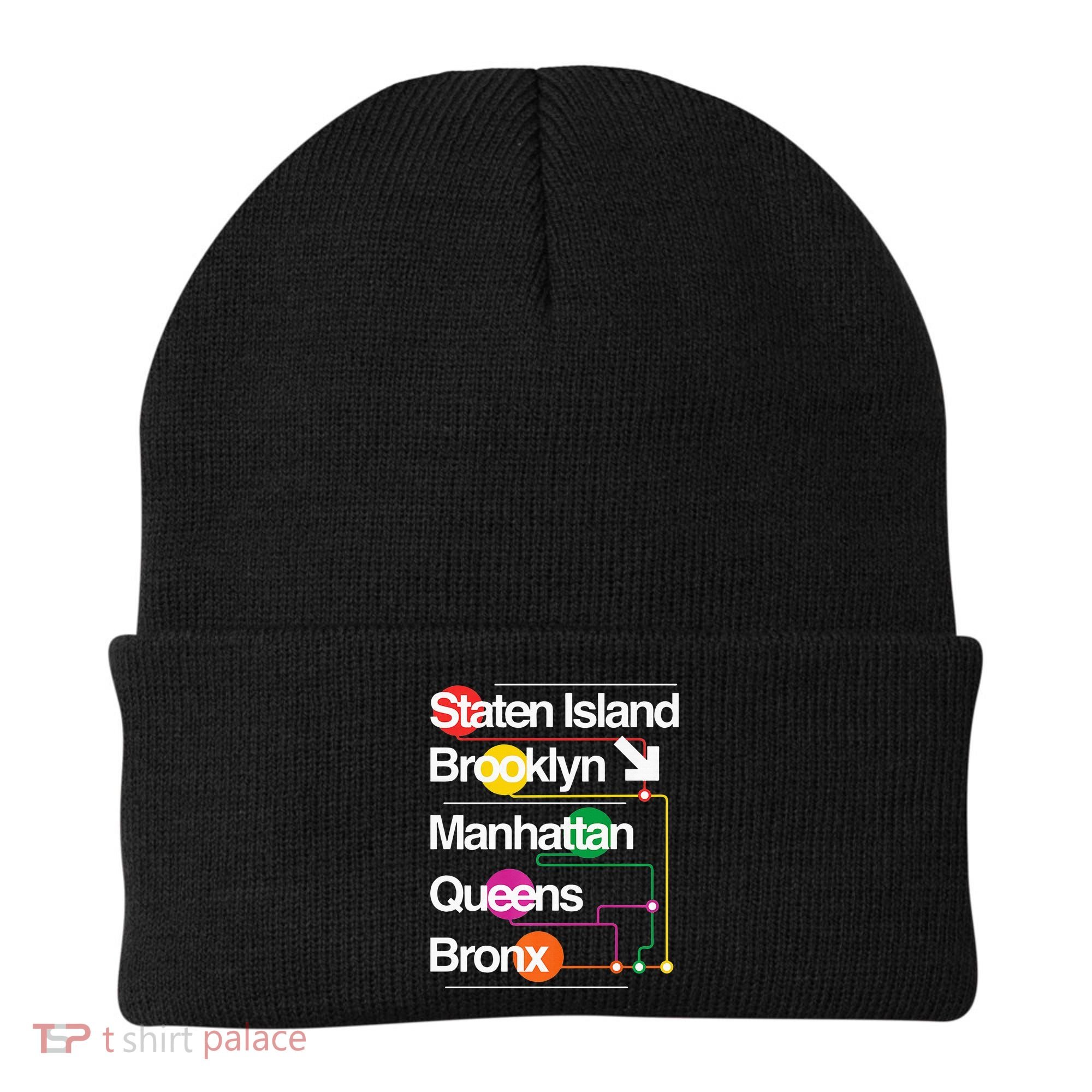 The Big Apple New York City Five Boroughs Nyc S.U.B.W.A.Y Map Beanie