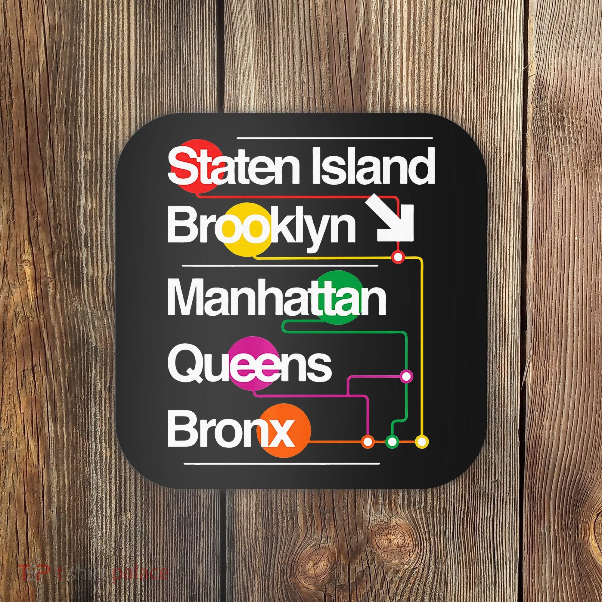 The Big Apple New York City Five Boroughs Nyc S.U.B.W.A.Y Map Coaster