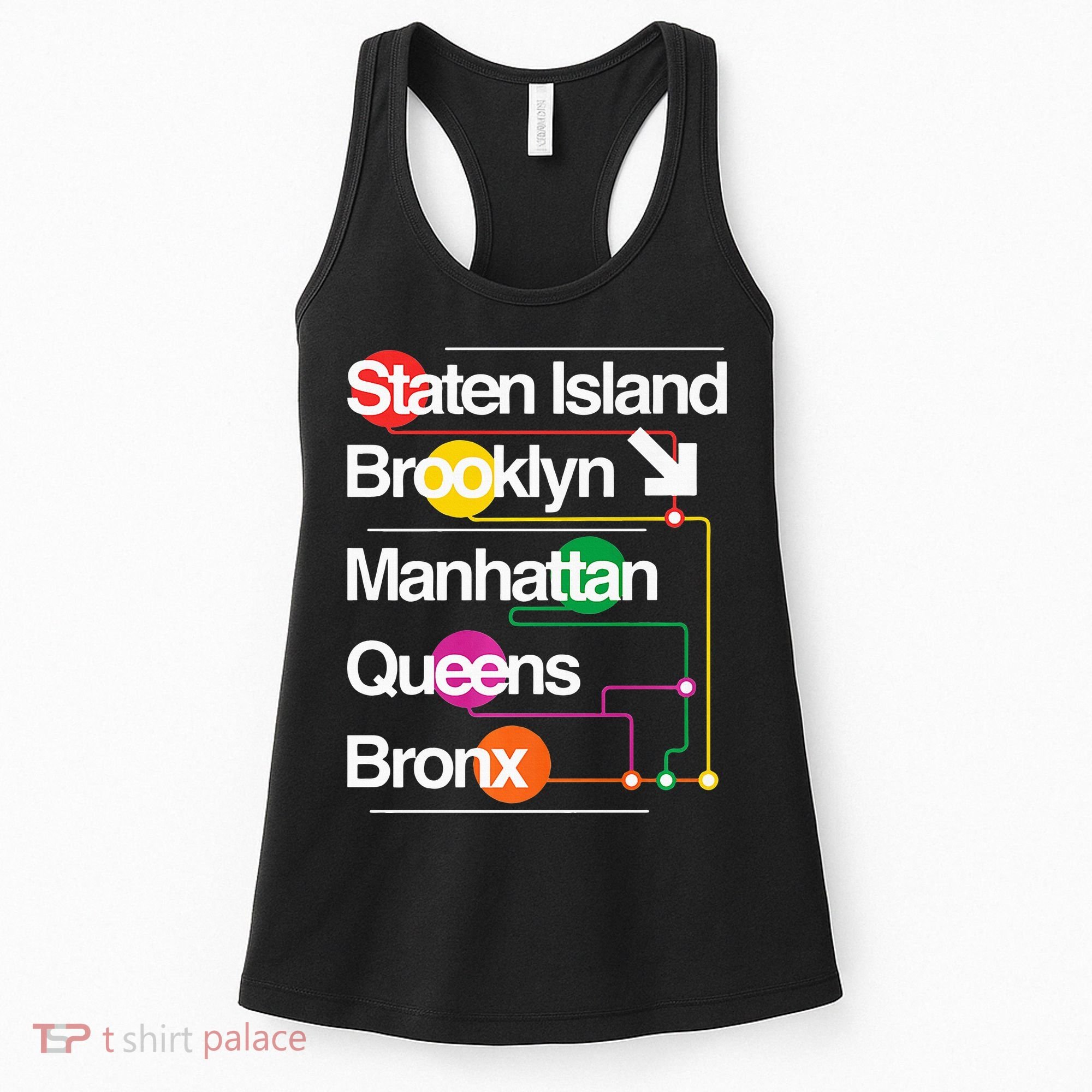 The Big Apple New York City Five Boroughs Nyc S.U.B.W.A.Y Map Women's Tank Top