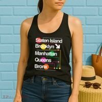 The Big Apple New York City Five Boroughs Nyc S.U.B.W.A.Y Map Women's Tank Top thumb 2