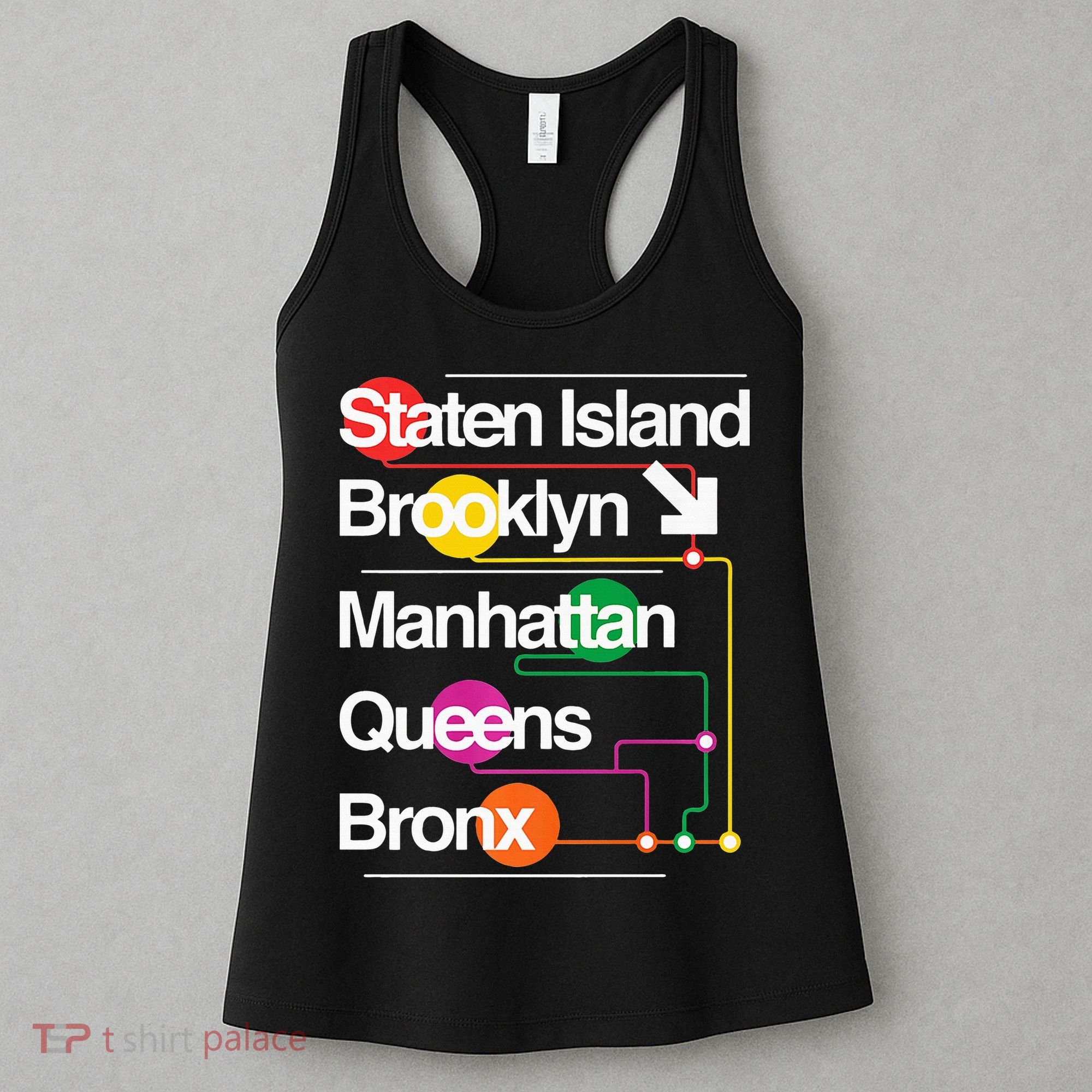The Big Apple New York City Five Boroughs Nyc S.U.B.W.A.Y Map Women's Tank Top