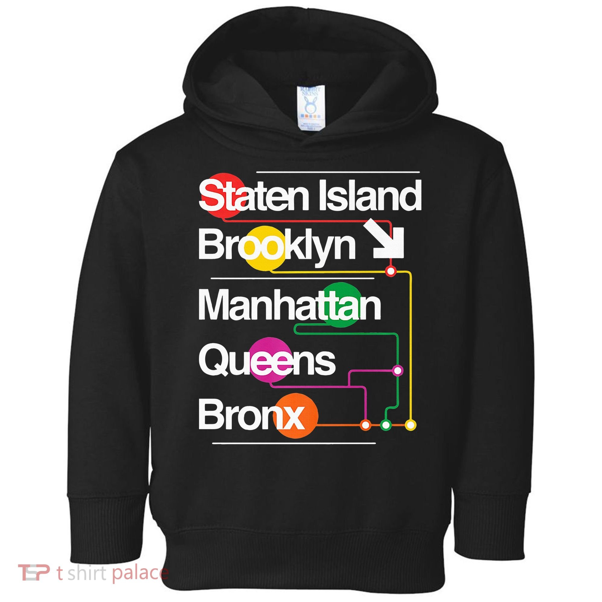 The Big Apple New York City Five Boroughs Nyc S.U.B.W.A.Y Map Toddler Hoodie