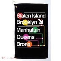 The Big Apple New York City Five Boroughs Nyc S.U.B.W.A.Y Map Golf Towel thumb 0