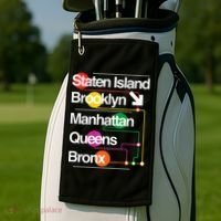 The Big Apple New York City Five Boroughs Nyc S.U.B.W.A.Y Map Golf Towel thumb 2