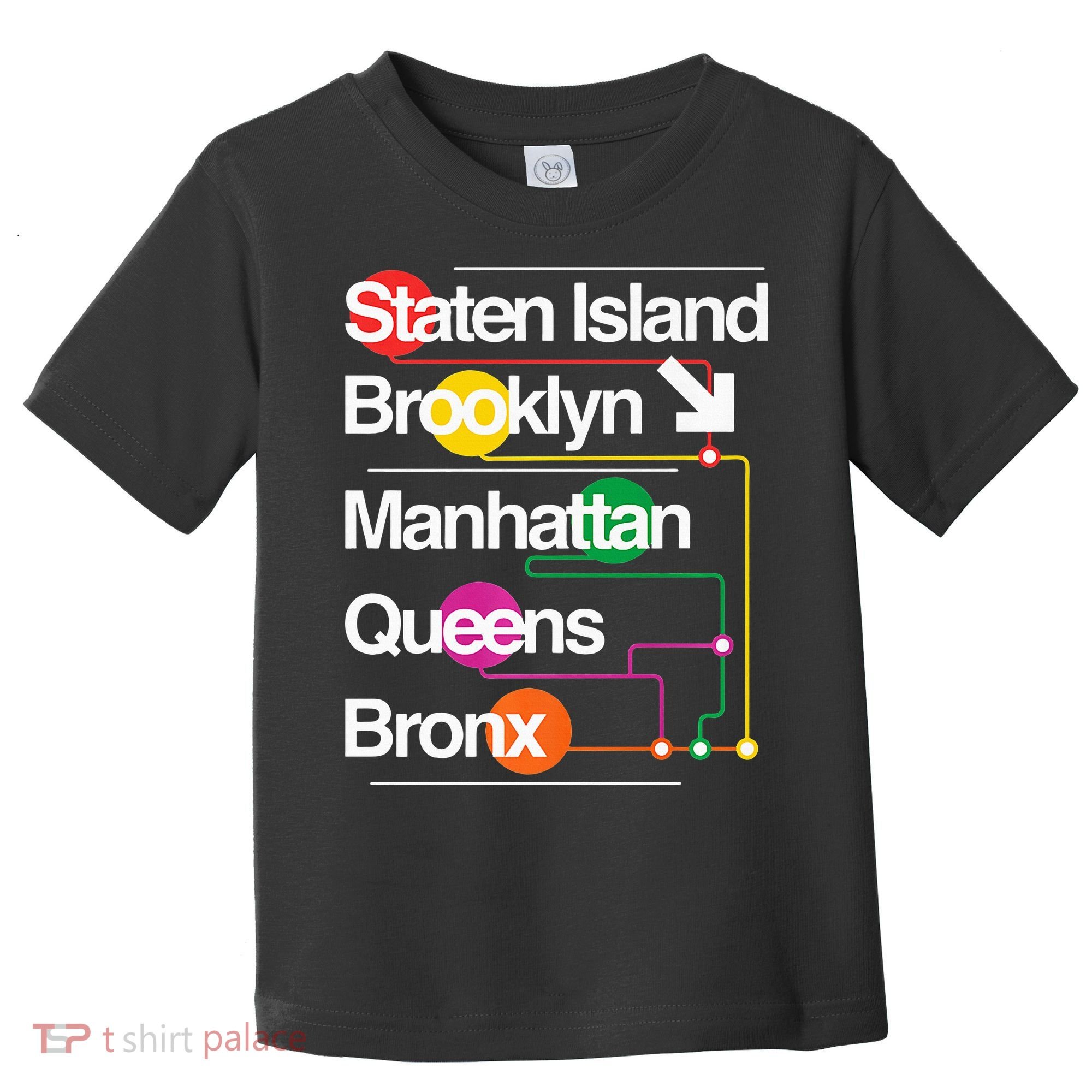 The Big Apple New York City Five Boroughs Nyc S.U.B.W.A.Y Map Toddler T-Shirt