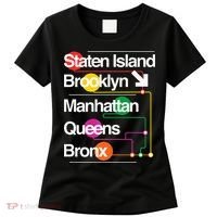 The Big Apple New York City Five Boroughs Nyc S.U.B.W.A.Y Map Women's T-Shirt thumb 0