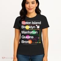 The Big Apple New York City Five Boroughs Nyc S.U.B.W.A.Y Map Women's T-Shirt thumb 4
