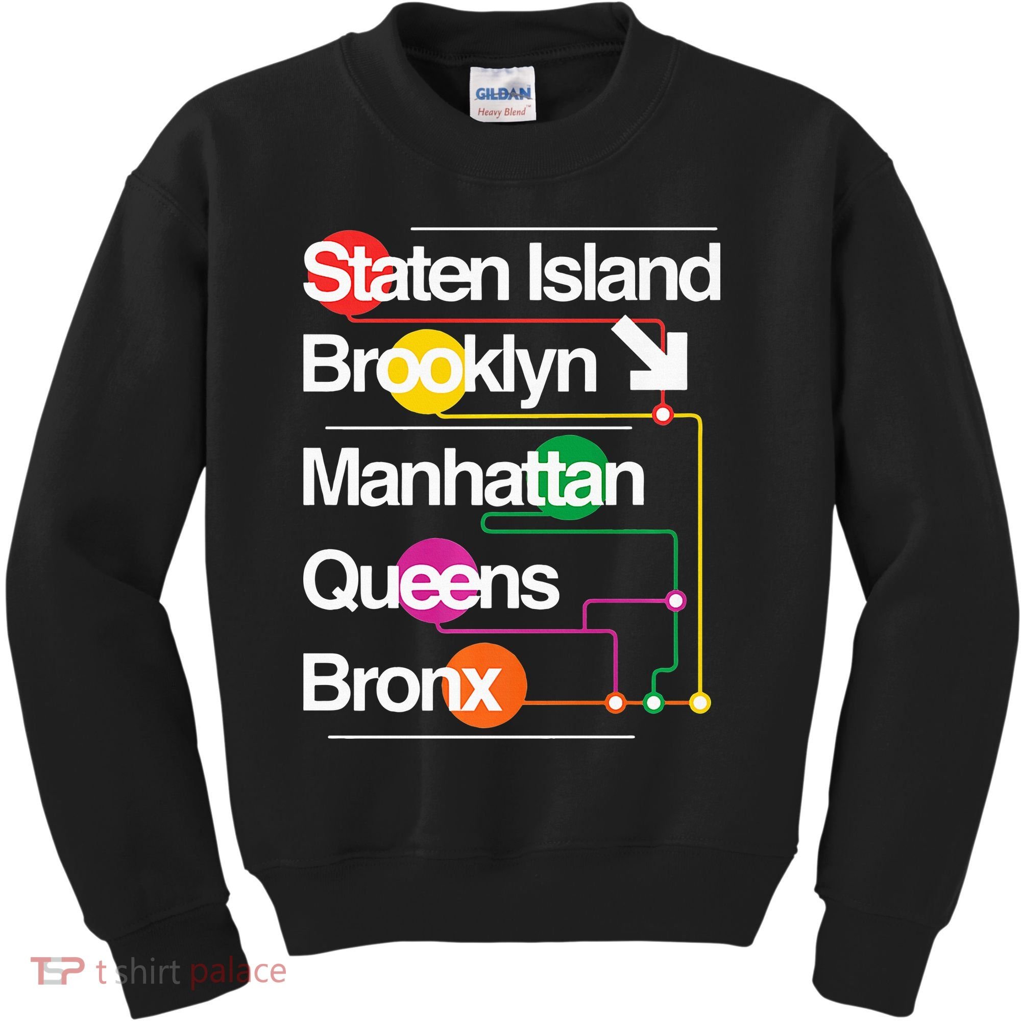 The Big Apple New York City Five Boroughs Nyc S.U.B.W.A.Y Map Kids Sweatshirt