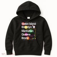 The Big Apple New York City Five Boroughs Nyc S.U.B.W.A.Y Map Kids Hoodie thumb 0