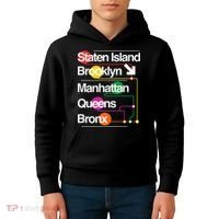 The Big Apple New York City Five Boroughs Nyc S.U.B.W.A.Y Map Kids Hoodie thumb 4