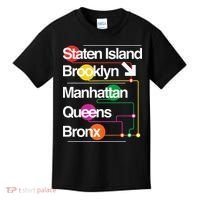 The Big Apple New York City Five Boroughs Nyc S.U.B.W.A.Y Map Kids T-Shirt thumb 0