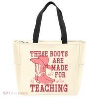 These Boots Are Made For Teaching Boho Western Teacher Tote Bag thumb 0
