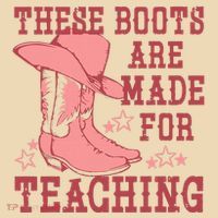 These Boots Are Made For Teaching Boho Western Teacher Tote Bag thumb 4