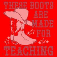 These Boots Are Made For Teaching Boho Western Teacher Santa Hat thumb 1