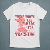 These Boots Are Made For Teaching Boho Western Teacher T-Shirt thumb 5