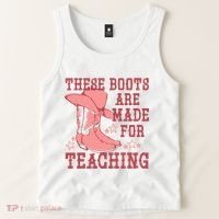 These Boots Are Made For Teaching Boho Western Teacher Tank Top thumb 2