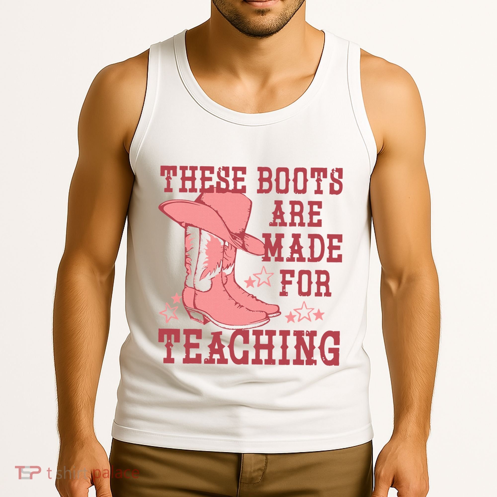 These Boots Are Made For Teaching Boho Western Teacher Tank Top