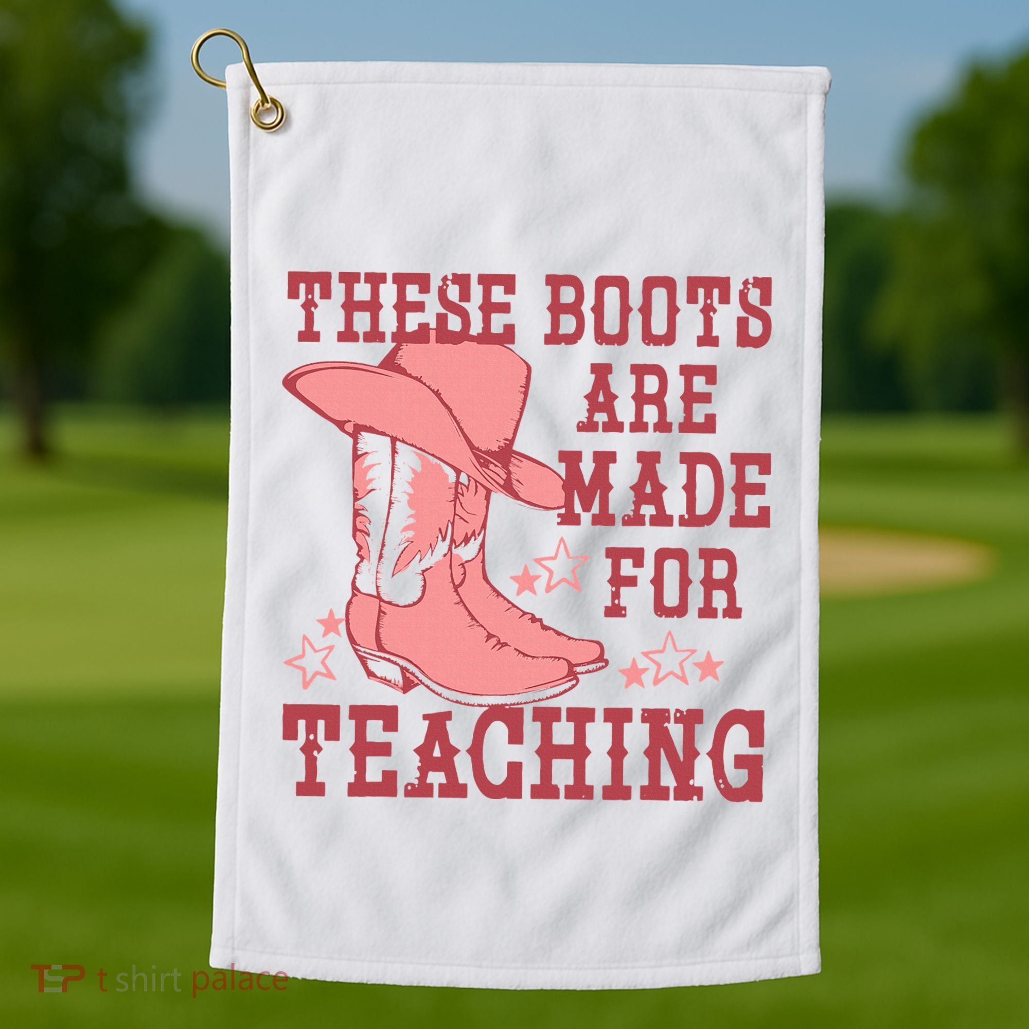 These Boots Are Made For Teaching Boho Western Teacher Golf Towel