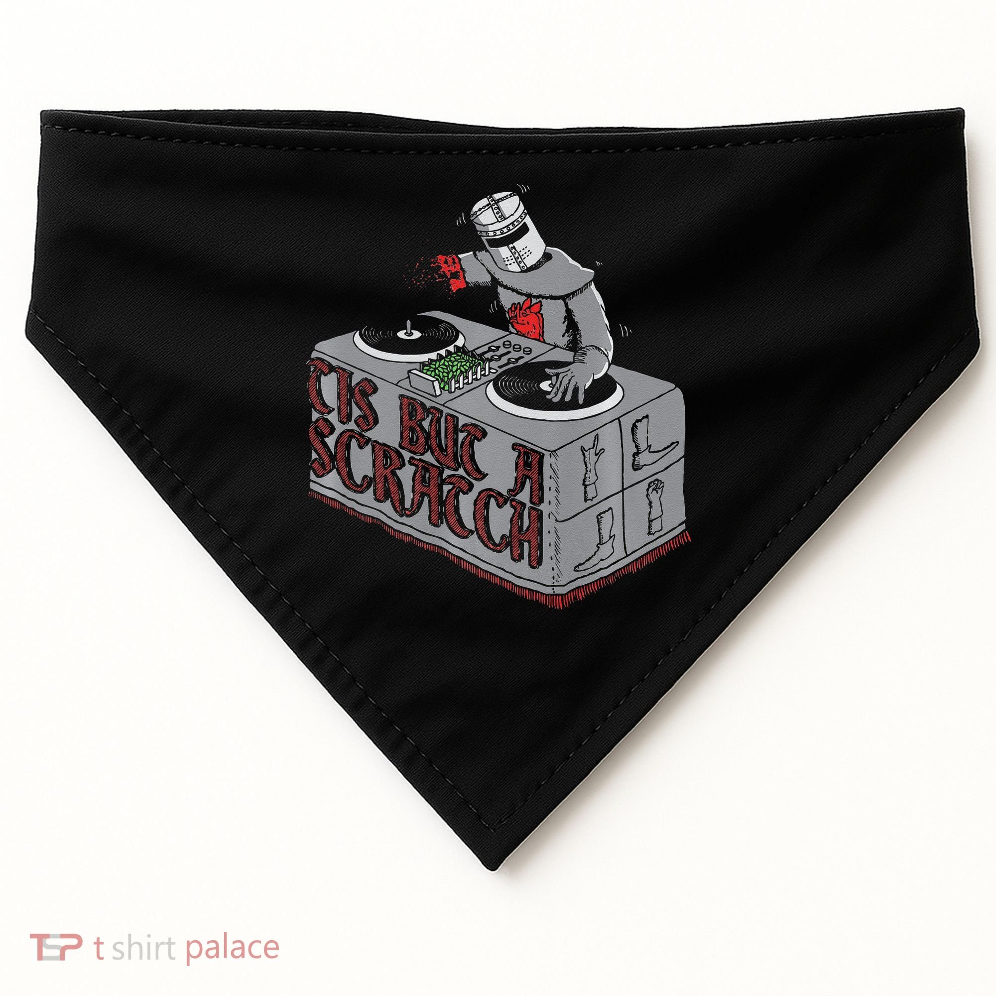 Tis But A Scratch Dj Knight Non Shall Drop The Beat USA-Made Doggie Bandana