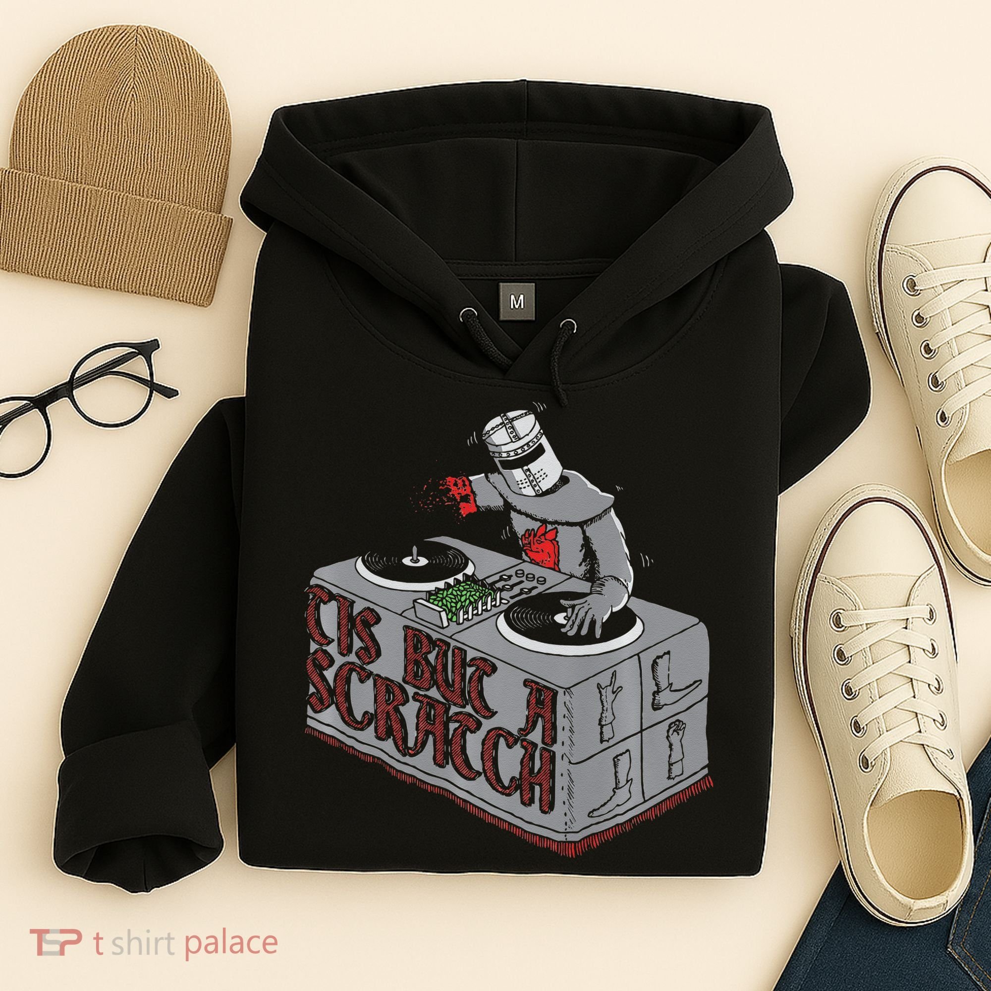 Tis But A Scratch Dj Knight Non Shall Drop The Beat Hoodie
