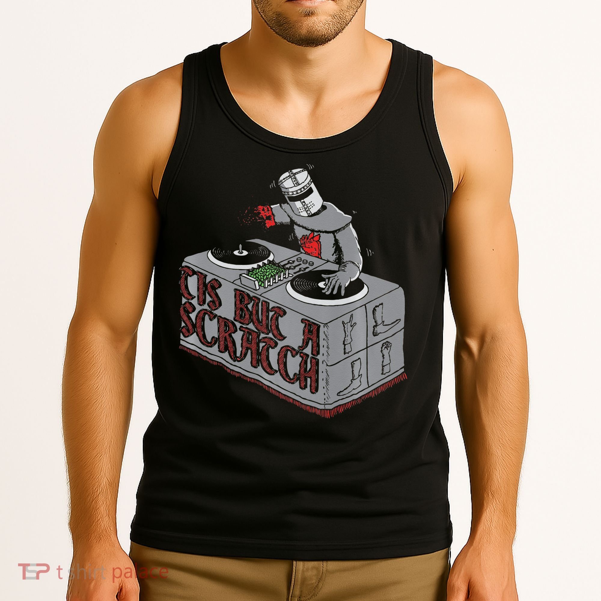 Tis But A Scratch Dj Knight Non Shall Drop The Beat Tank Top