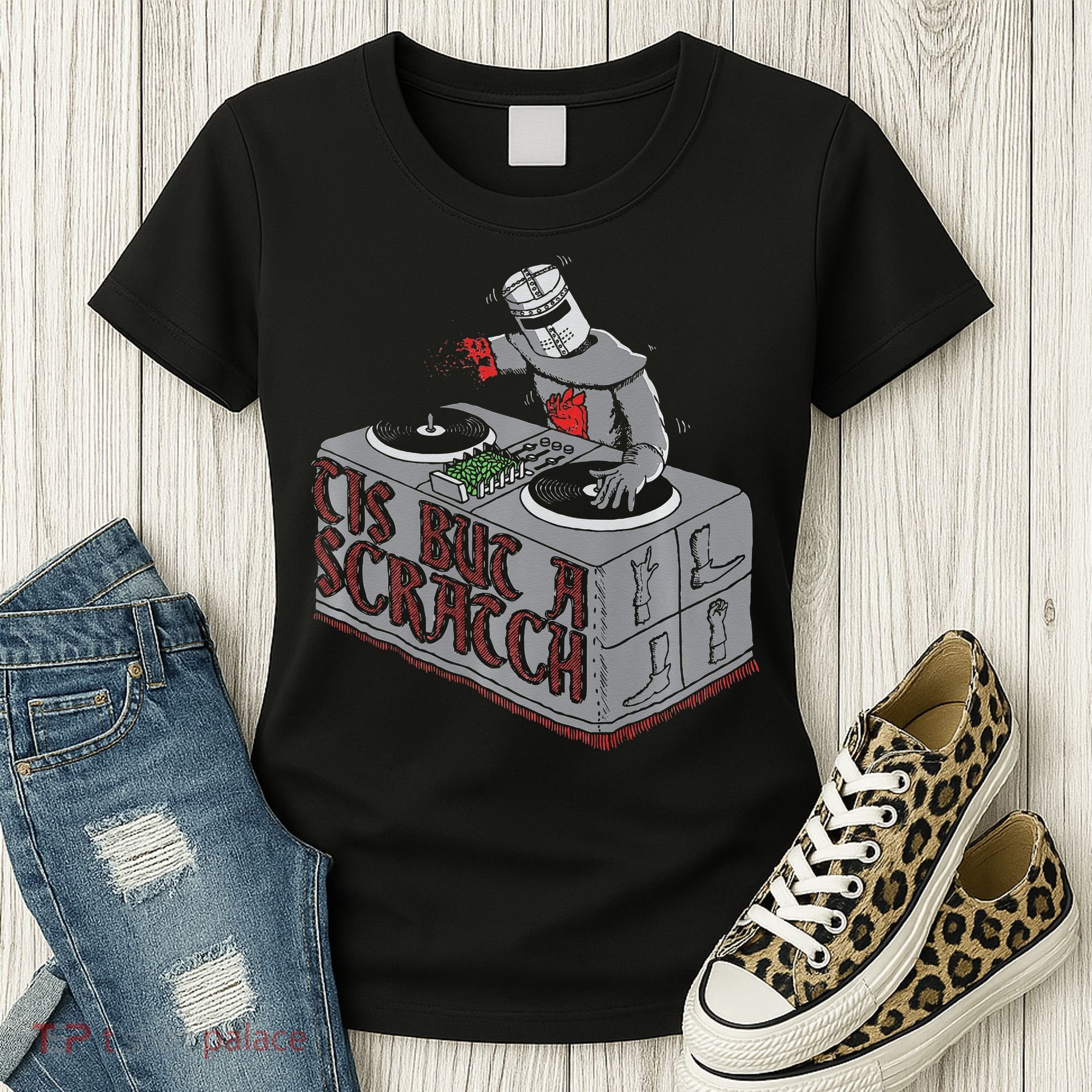 Tis But A Scratch Dj Knight Non Shall Drop The Beat Women's T-Shirt