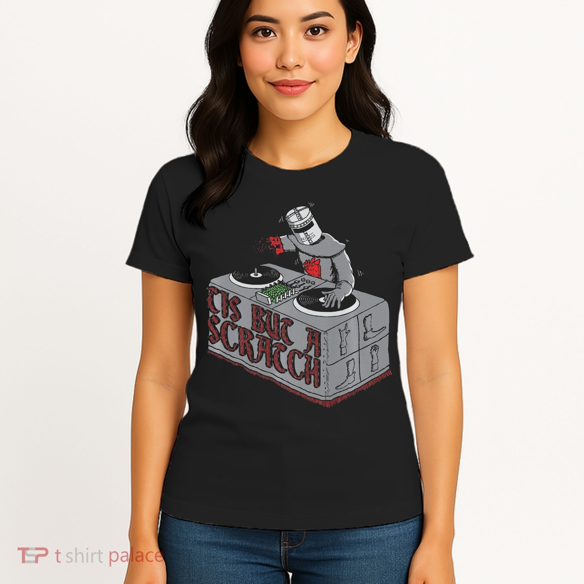 Tis But A Scratch Dj Knight Non Shall Drop The Beat Women's T-Shirt