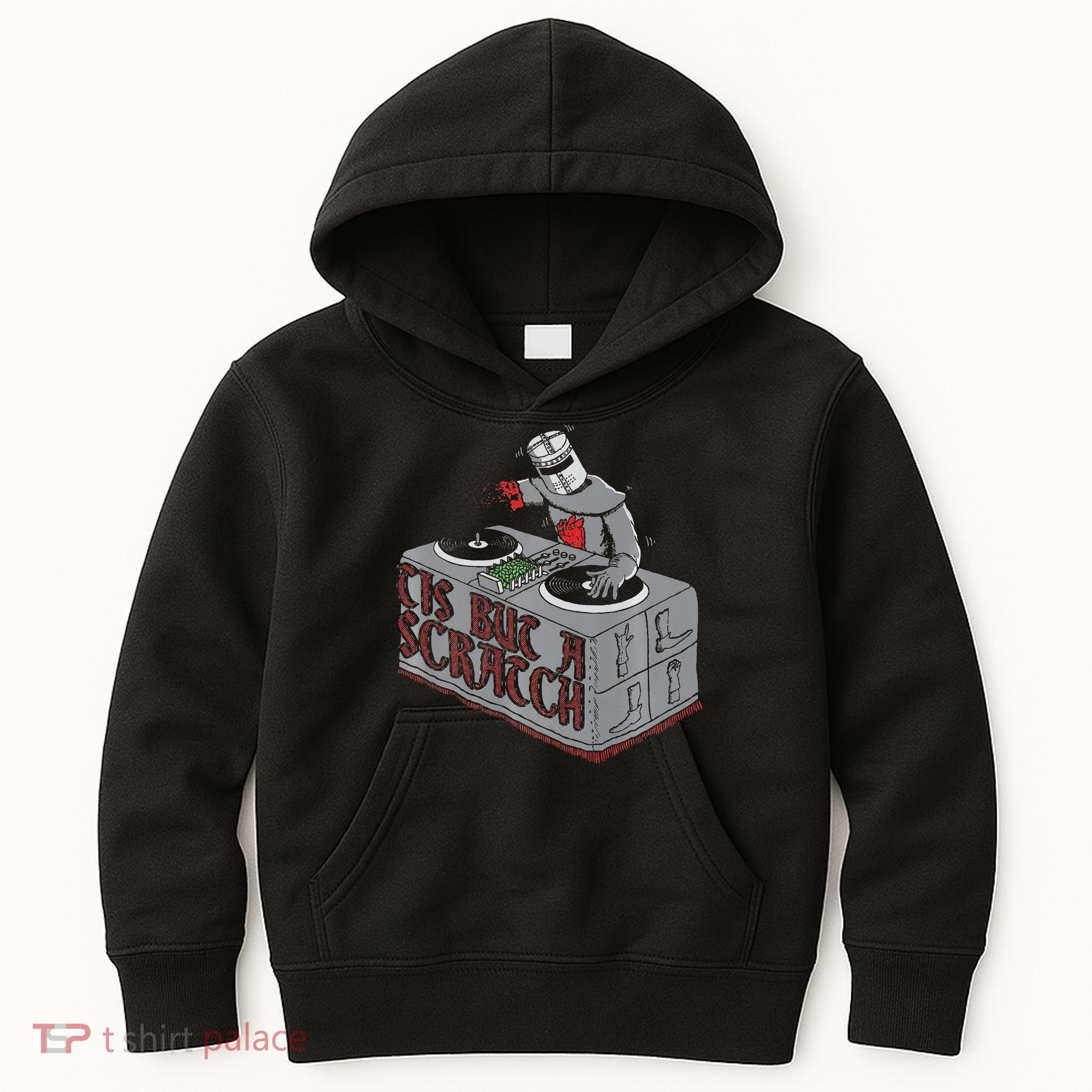 Tis But A Scratch Dj Knight Non Shall Drop The Beat Kids Hoodie