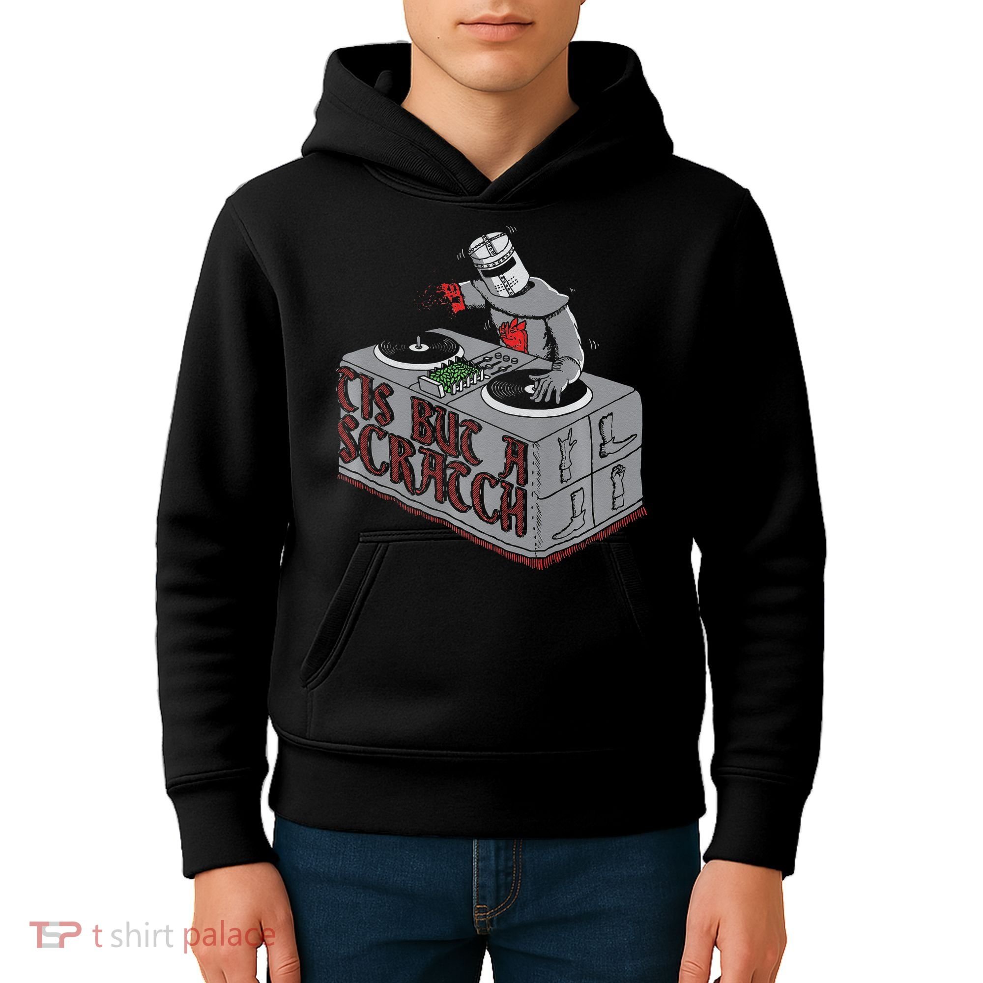Tis But A Scratch Dj Knight Non Shall Drop The Beat Kids Hoodie